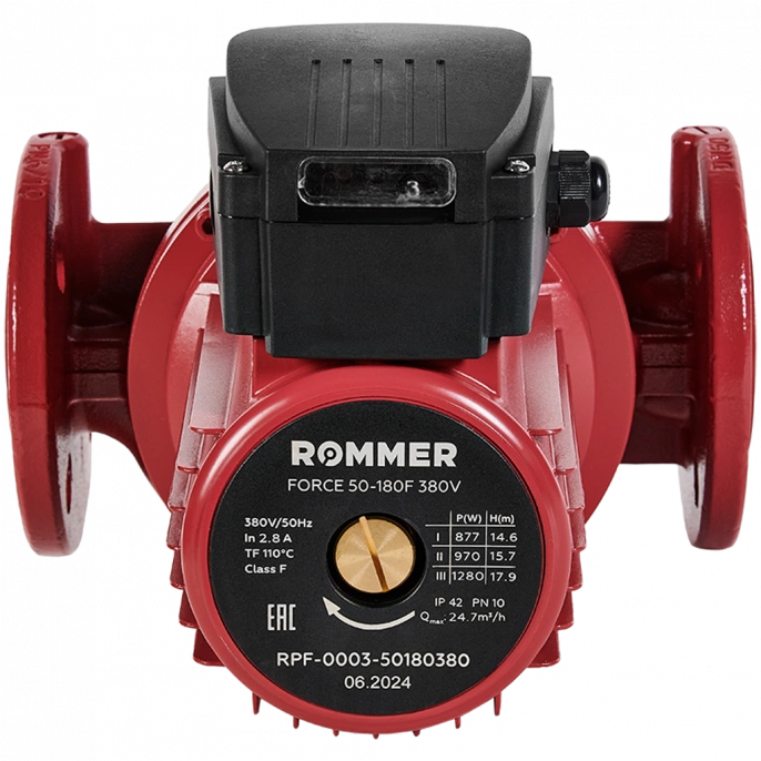 Насос циркуляционный Rommer FORCE 50-180F 380 V фланцевый