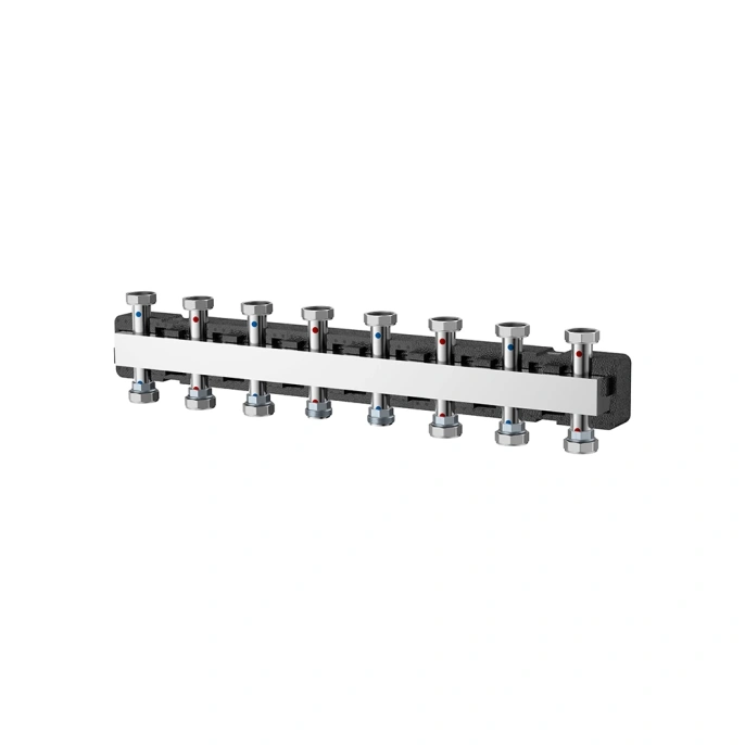 Распределительный коллектор Varmega V-Flow до 7 контуров, нержавеющая сталь, с термоизоляцией