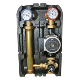 Насосная группа с термостатическим смесительным клапаном 1" с насосом Grundfos UPSO 25-65 Stout