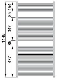 Полотенцесушитель водяной Zehnder Janda JABC-120-050 (хром)