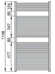 Полотенцесушитель водяной Zehnder Janda JABC-120-050 (хром)