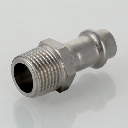 Муфта Inox-Press Valtec 15 мм х 1/2" (нар.резьба)