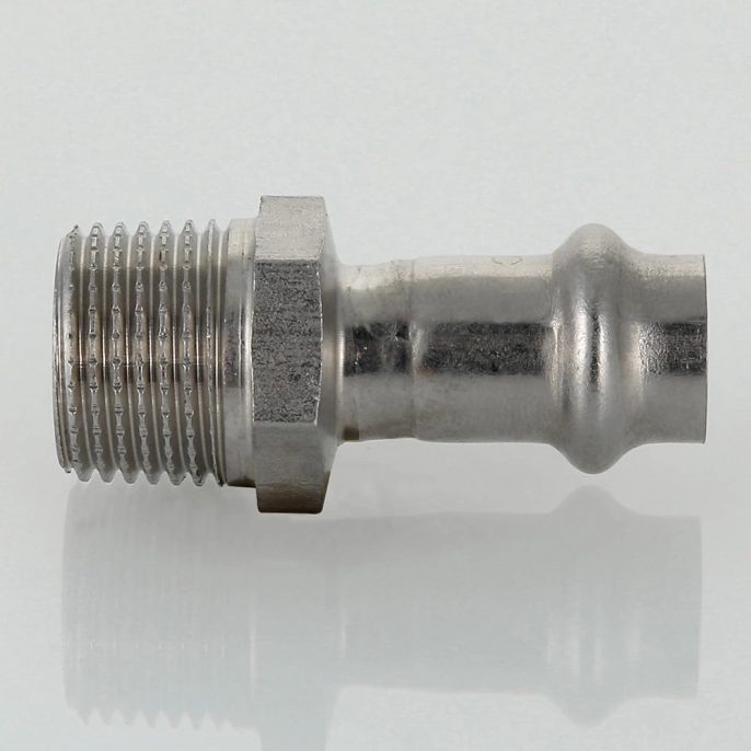 Муфта Inox-Press Valtec 15 мм х 1/2" (нар.резьба)