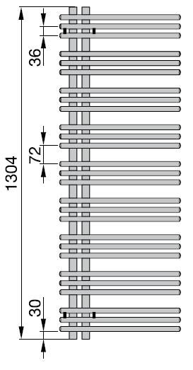 Полотенцесушитель водяной двурядный Zehnder Yucca Asymmetric YAD-130-060 (белый)