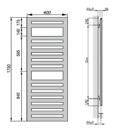 Полотенцесушитель водяной Zehnder Metropolitan Spa MET-180-040 (белый)