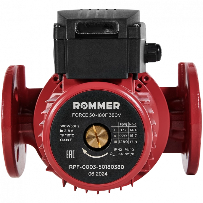 Насос циркуляционный Rommer FORCE 50-180F 380 V фланцевый