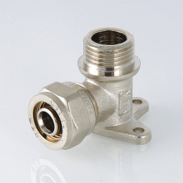 Угольник обжимной Valtec 16 мм х 1/2" (нар.резьба) водорозетка