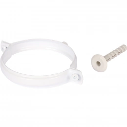 Крепление к стене Rommer D 100 белое RAL металлическое ( хомут)