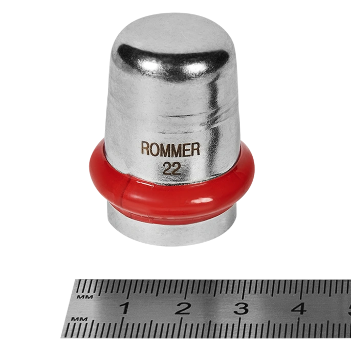 Заглушка Rommer 22 из нержавеющей стали прессовой