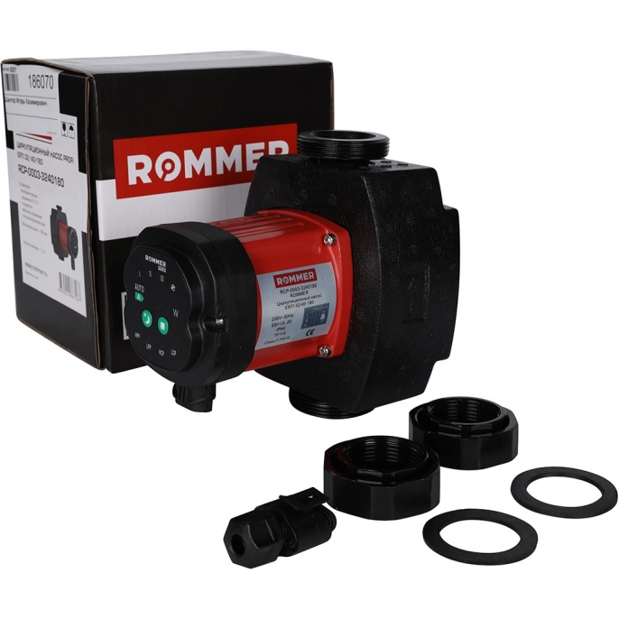 Насос циркуляционный Rommer ERTI 32/40-180, гайками и теплоизоляцией