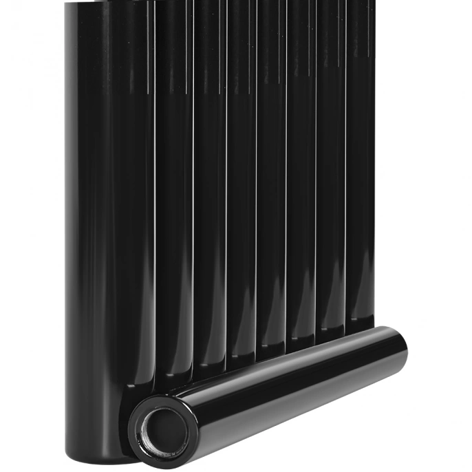Трубчатый радиатор Stout TUBE ROUND R40 1-1750- 8 секций боковое подключение (черный)
