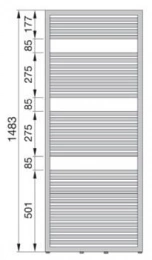 Полотенцесушитель водяной однорядный Zehnder Universal HU-150-050 (белый)