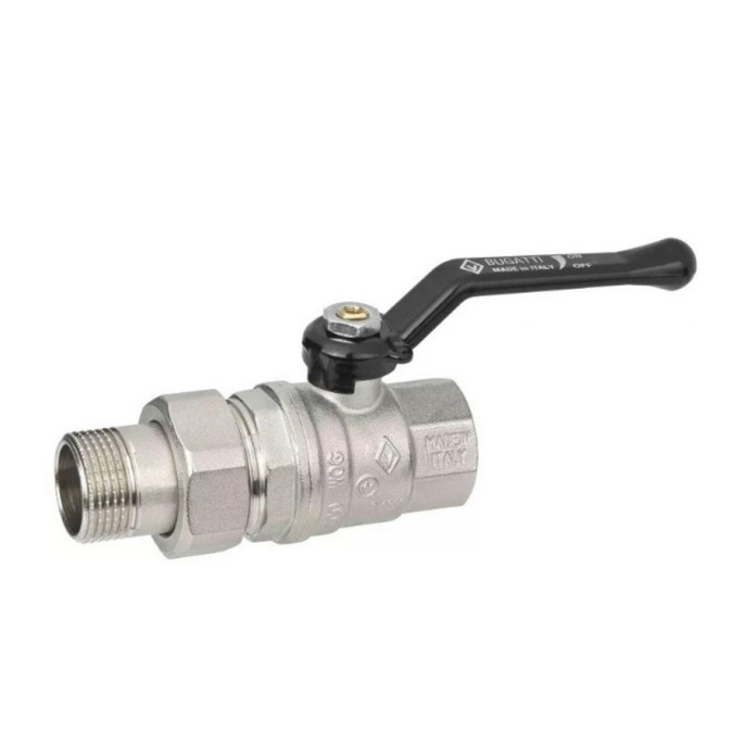 Кран шаровый Bugatti Oregon 1 1/4" НР-ВР, 320, полнопроходной, ручка-рычаг с разъемным соединением