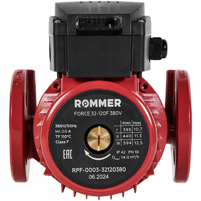 Насос циркуляционный Rommer FORCE 32-120F 380 V фланцевый
