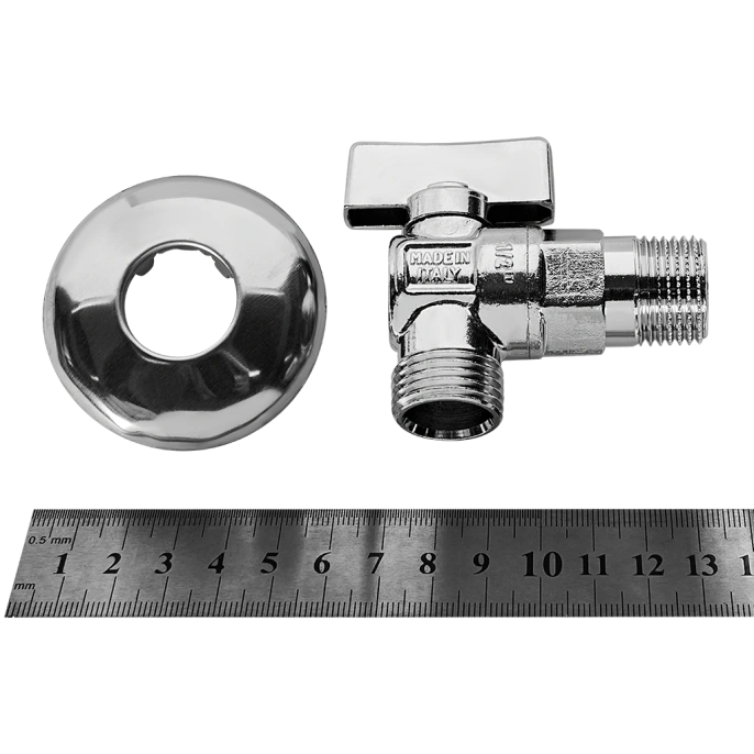 Кран шаровый Bugatti Miami / Minnesota 1/2"x1/2" НР-НР, 883, с розеткой, ручка-флажок
