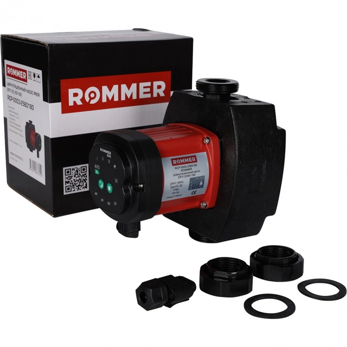 Насос циркуляционный Rommer ERTI 25/60-180, гайками и теплоизоляцией
