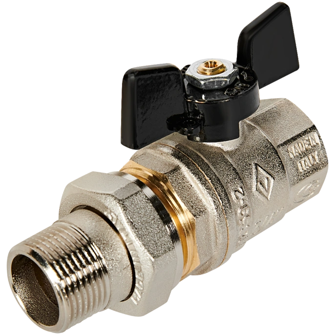 Кран шаровый Bugatti Oregon 3/4" НР-ВР, 322, полнопроходной, ручка-бабочка с разъемным соединением