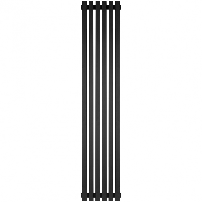 Трубчатый радиатор Stout TUBE QUADRO QV40-1750- 6 секций боковое подключение (черный матовый муар)