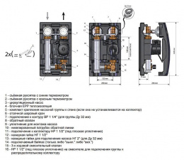 Насосная группа MK с насосом Grundfos UPS 32-60, со смесителем 1 1/4" (поколение 8) Meibes