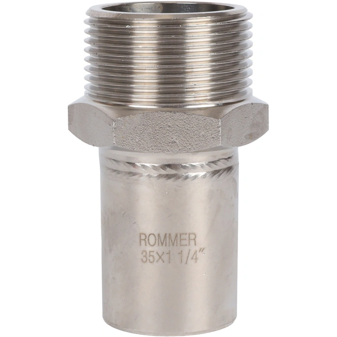 Вставка переходная НПр-НР Rommer 35х1 1/4 из нержавеющей стали прессовой