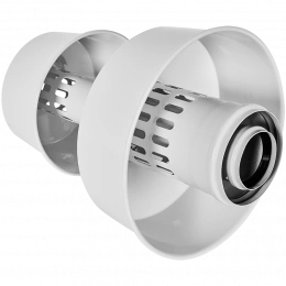 Оголовок с ветрозащитой Rommer D 60/100 Белый (Алюминий)