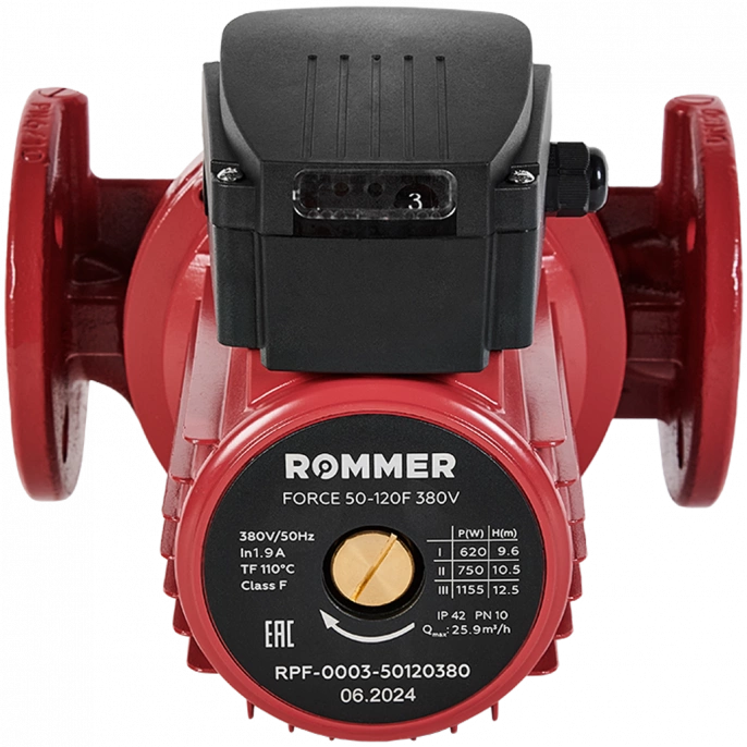Насос циркуляционный Rommer FORCE 50-120F 380 V фланцевый