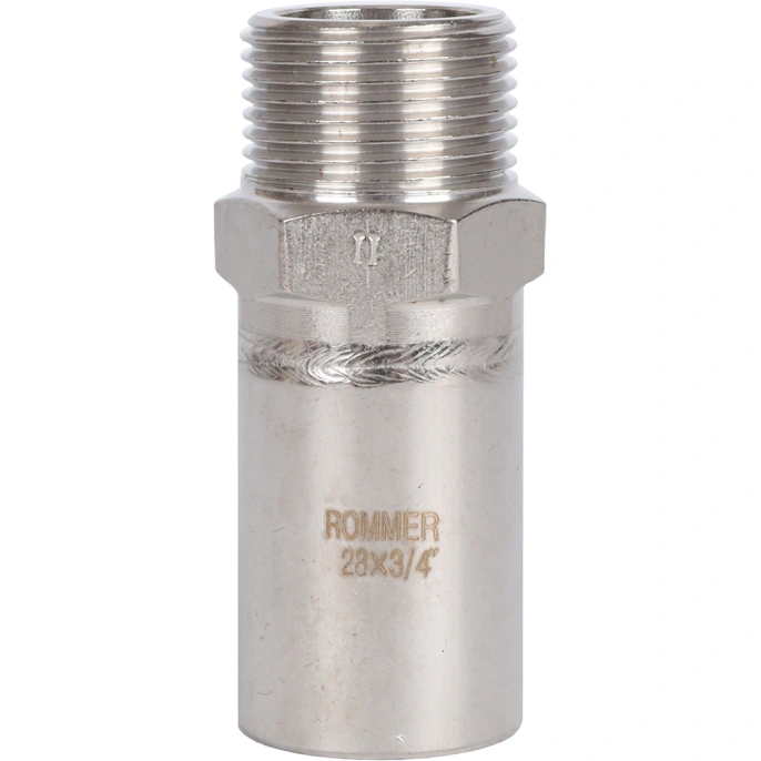 Вставка переходная НПр-НР Rommer 28х3/4 из нержавеющей стали прессовой