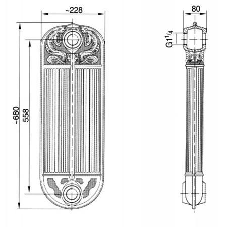 Чугунный радиатор Fakora Dragon 730 (8 секций)