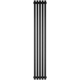 Трубчатый радиатор Stout TUBE QUADRO QV40-1750- 5 секций R нижнее правое подключение (черный матовый муар)
