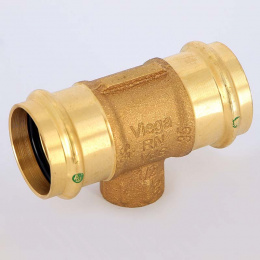 Тройник пресс-В бронза Sanpress Viega 35х1/2х35