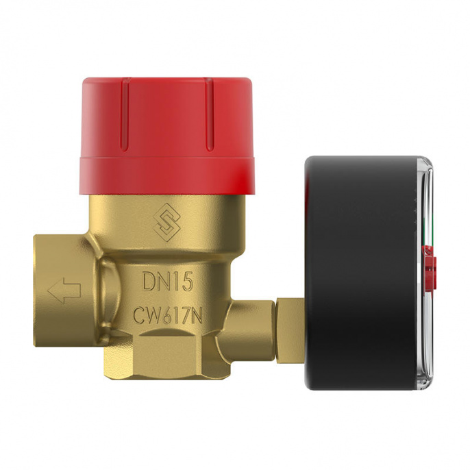 Клапан предохранительный с манометром Flamco Prescomano 1/2" x 3/4" - 3 bar TRD