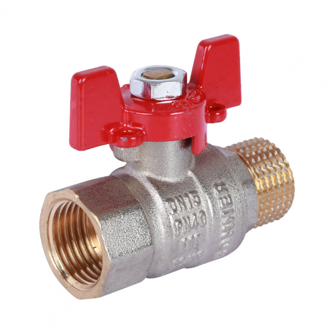 Кран шаровый Rommer 1/2" ВР-НР, стандартный, ручка-бабочка