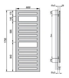 Полотенцесушитель водяной Zehnder Metropolitan Spa MET-180-060 (белый)
