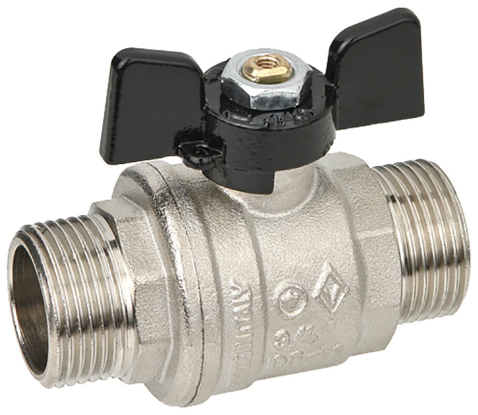 Кран шаровый Bugatti Oregon 1/2" НР-НР, 327, полнопроходной, ручка-бабочка