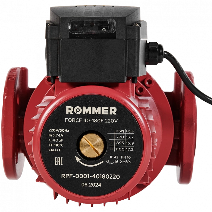 Насос циркуляционный Rommer FORCE 40-180F 220 V фланцевый