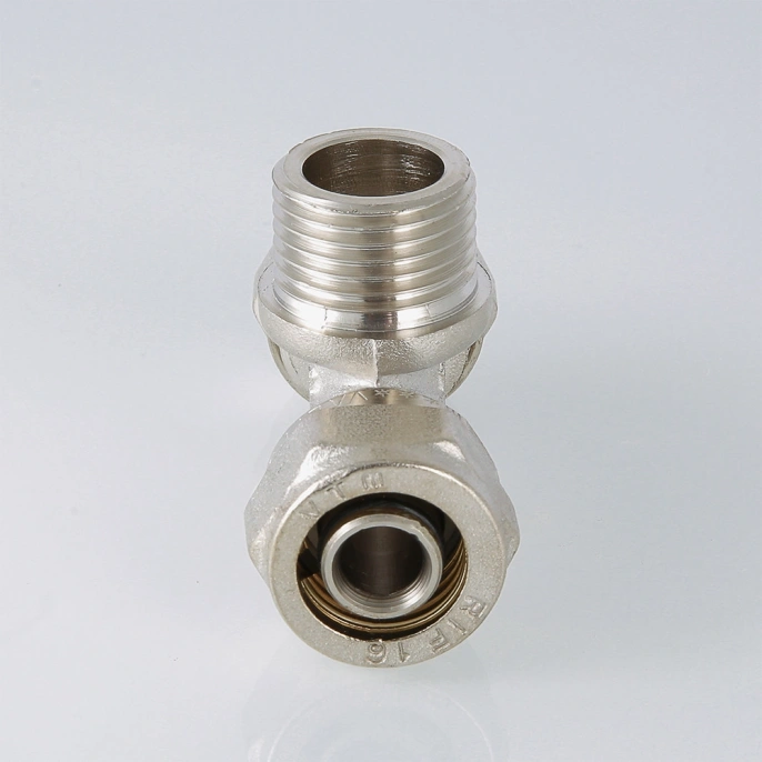 Тройник обжимной Valtec 16 мм х 1/2" (нар.резьба)