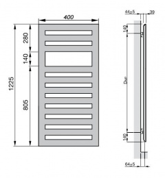 Полотенцесушитель водяной Zehnder Metropolitan Spa MET-120-040 (белый)