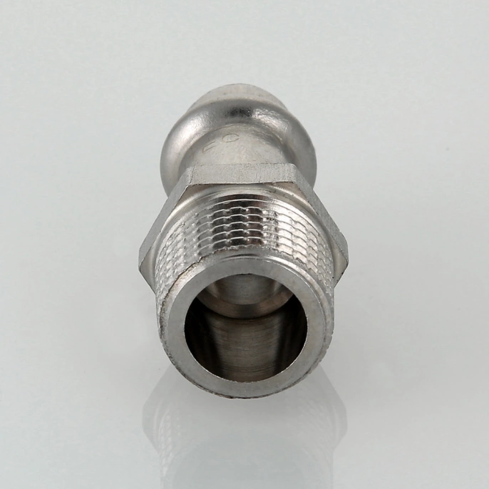 Муфта Inox-Press Valtec 15 мм х 1/2" (нар.резьба)