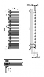 Электрический полотенцесушитель двурядный Zehnder Yucca Asymmetric YADE-170-60/RD (белый)