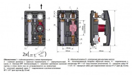 Насосная группа UK с насосом Grundfos Alpha 2L 32-60, без смесителя 1 1/4" (поколение 8) Meibes