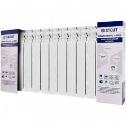 Радиатор биметаллический Stout TITAN VENTIL 500 13 секций нижнее правое подключение