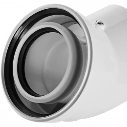 Отвод промежуточный коаксиальный раструбный конденсационный Rommer 45° 80/125