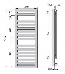 Полотенцесушитель водяной Zehnder Metropolitan Spa MET-180-050 (белый)