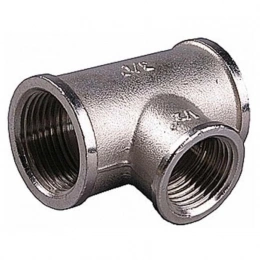 Тройник ВВ никелированный переходной 3/4"х1/2"х3/4" Stout