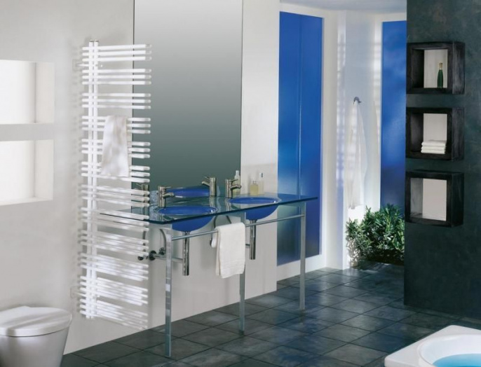 Полотенцесушитель водяной двурядный Zehnder Yucca Asymmetric YAD-130-060 (белый)