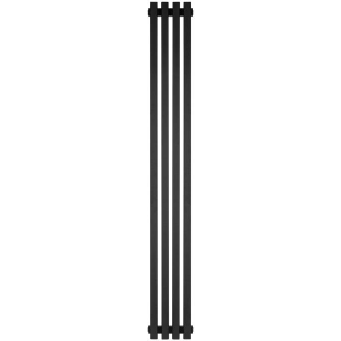 Трубчатый радиатор Stout TUBE QUADRO QV40-1750- 4 секции боковое подключение (черный матовый муар)