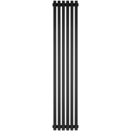 Трубчатый радиатор Stout TUBE QUADRO QV40-1750- 6 секций боковое подключение (черный матовый муар)