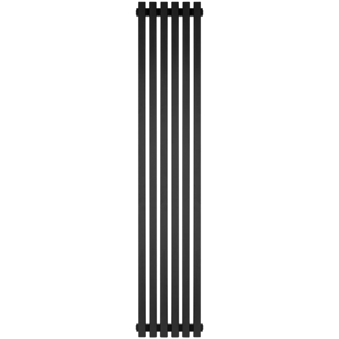 Трубчатый радиатор Stout TUBE QUADRO QV40-1750- 6 секций боковое подключение (черный матовый муар)