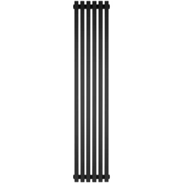 Трубчатый радиатор Stout TUBE QUADRO QV40-1750- 6 секций R нижнее правое подключение (черный матовый муар)