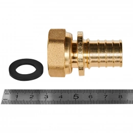 Муфта с накидной гайкой  Rommer 25xG 3/4 для труб из сшитого полиэтилена аксиальный